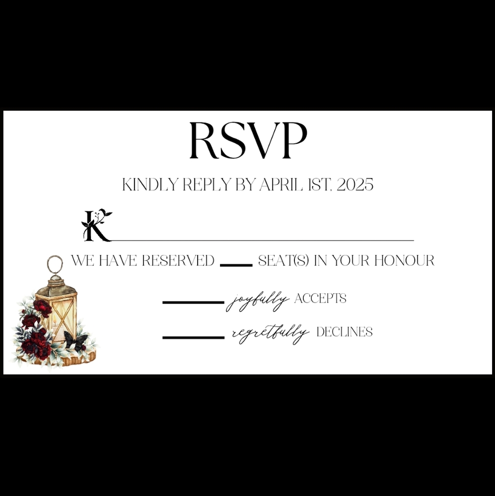 Elegant White RSVP Cards with Floral Design